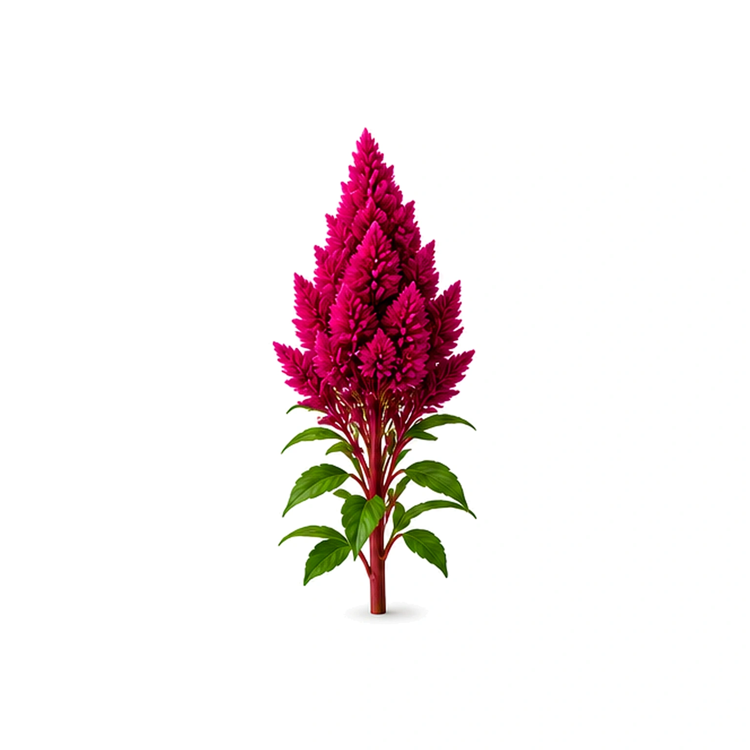 Fotorealistický štúdiový záber kvetu Celosia na bielom pozadí bez textu