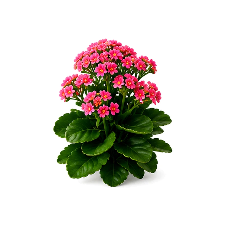 Fotorealistický štúdiový záber kvetu Kalanchoe na bielom pozadí bez textu