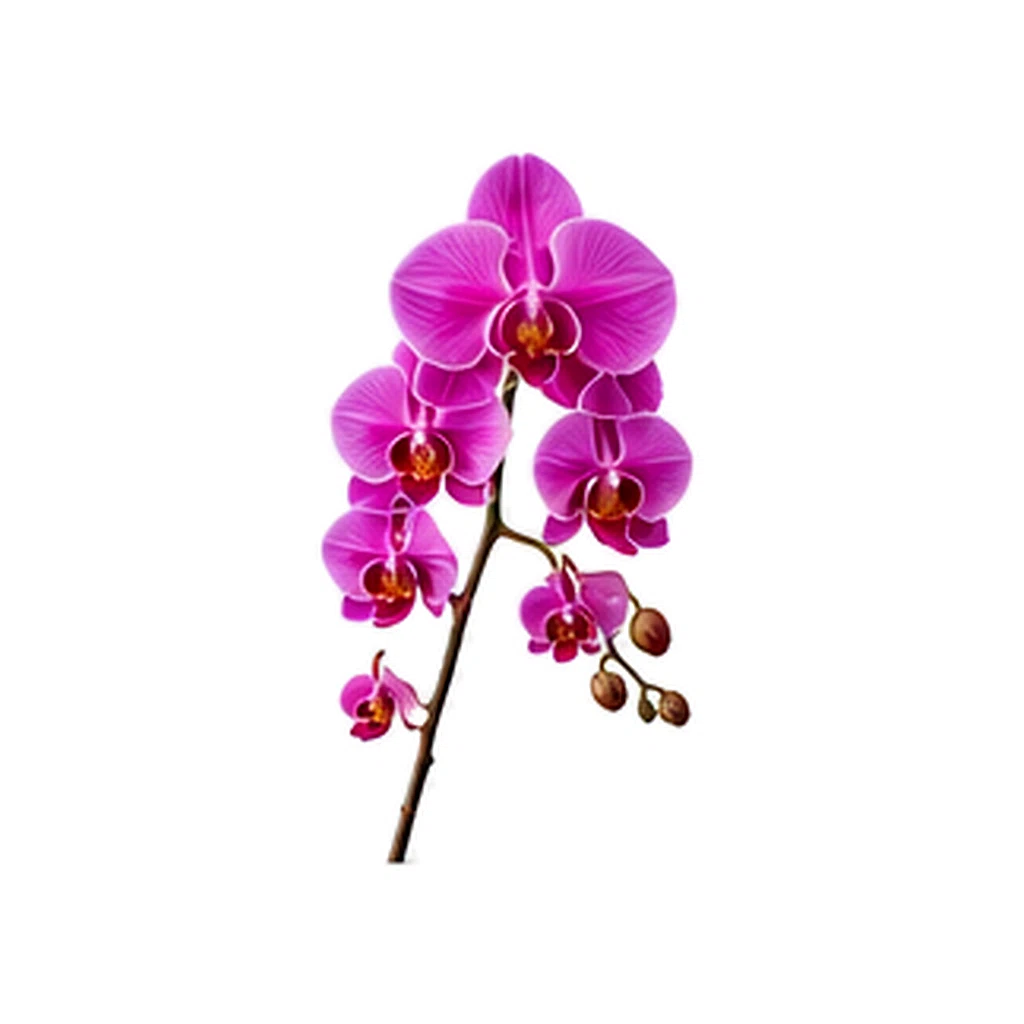 Fotorealistický štúdiový záber kvetu Orchidea na bielom pozadí bez textu