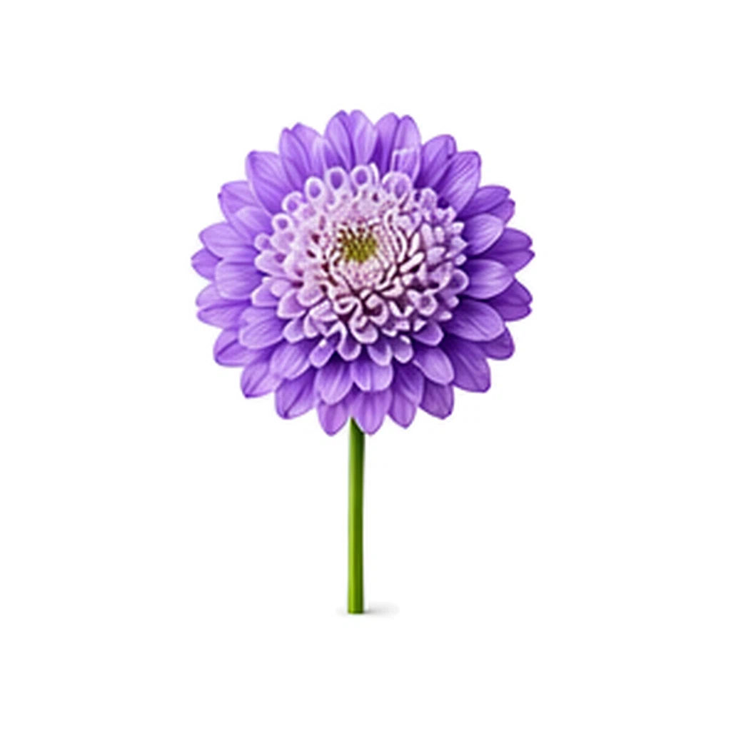 Fotorealistický štúdiový záber kvetu Scabiosa na bielom pozadí bez textu